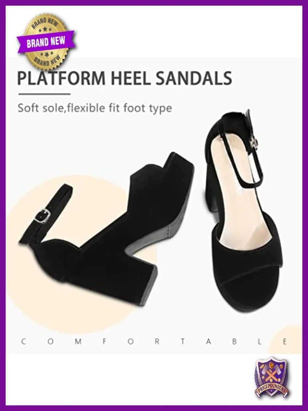 Chunky Heel Platform Sandals Open Toe Ankle Strap Wedges Non-Slip Dress Shoes
